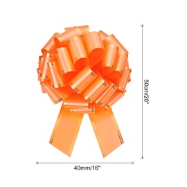 sourcing map 16 Inch Giant Large Pull Bow Big Metallic Car Bows Ribbon with Gold Edge for Wedding Presents Gift Wrapping Christmas, Orange
