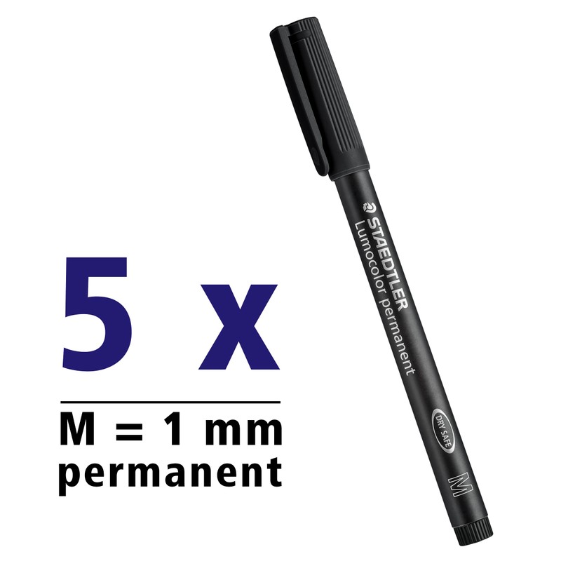 Staedtler Lumocolor 317-9X Permanent Foil Pen Smudge-proof and Waterproof on