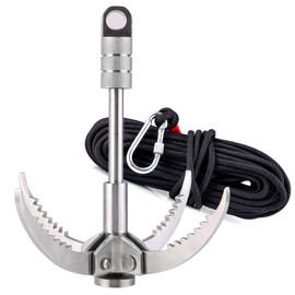 Brand Registry Grappling Hooks - BELSONA Survival Claw Multifunctional Stainless Steel Hook with 20M(64ft) Static Rock Nylon Rope