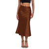 ZAFUL Women Satin Silk Midi Skirts Elegant High Waist Hidden