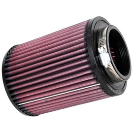K&N RU-2820 Filtro de Aire Universal Lavable, Rojo, Brida 3 Pulgadas, 6.5 Pulgadas