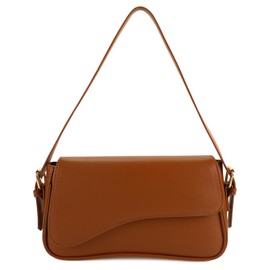 Barabum Shoulder Bag for Women, Y2K Trendy Purse Vegan Leather Hobo Handbags, Clutch Saddle Bag with 2 Removable Straps (Brown)