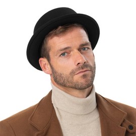 Stetson Pork Pie Men's Crushable Wool Hat Summer Winter, black