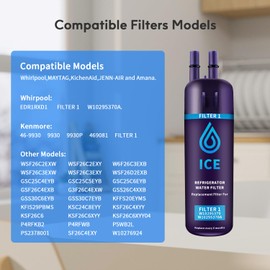 3 Pack W10295370a Refrigerator Water Filter Compatible with Whirlpool Water Filter 1,W10295370,EDR1RXD1,P4RFWB,Kenm0re 46-9081,Kenm0re 46-9930(Blue)