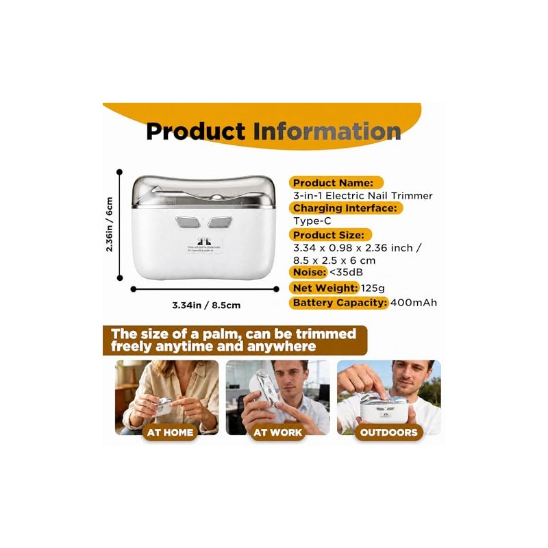 Electric Nail Clippers for Seniors, 2026 Upgraded 3-in-1 Automatic Nail