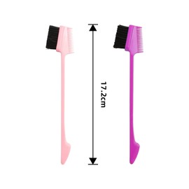 2pcs Hair Edge Brush,Hair Edge Control Brush,2 colors Double Sided Control Hair Brushes,2 in 1 Hair Edge Control Brush,Dual Ended Hair Comb Brush for Eyelash Combs Hairstyling Eyebrow Brushes