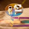 VEVOR Round Iridescent Side Table, Acrylic End Table, Clear Rainbow