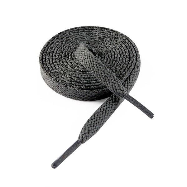VSUDO 47" Flat Dark Gray Shoe Laces for Sneakers, Charcoal