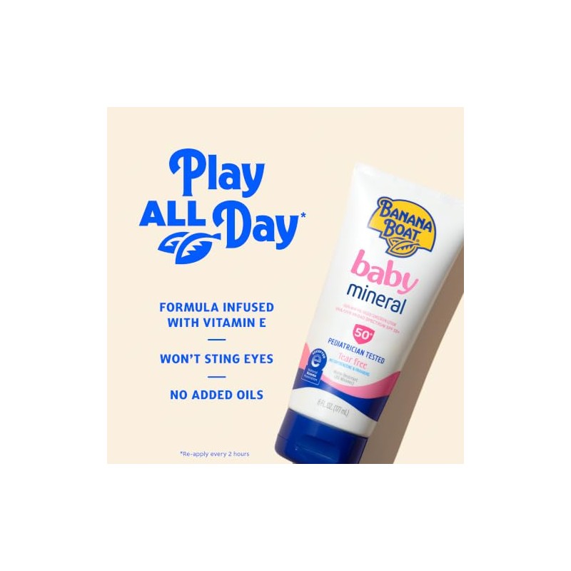 Banana Boat Baby 100% Mineral, Tear-Free, Reef Friendly, Broad Spectrum