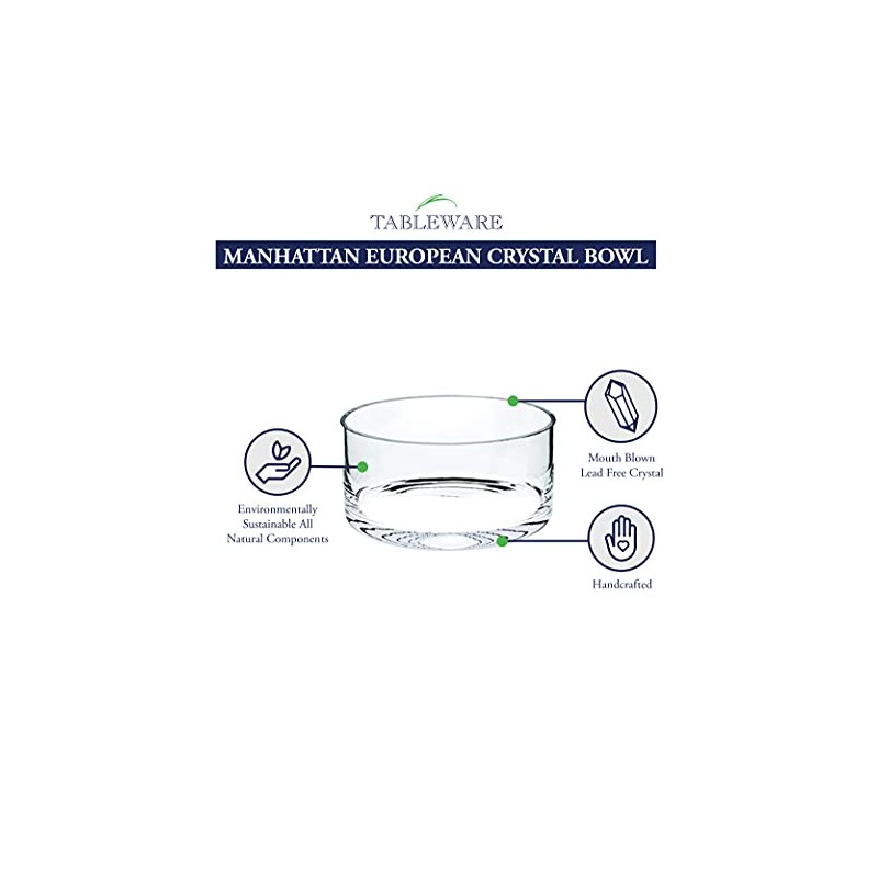 Badash - Manhattan European Mouth Blown Crystal 10" bowl