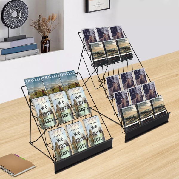 2 Set Wire Display Rack 4 And 6 Tiered Book