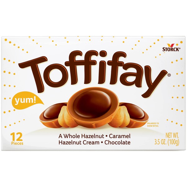Toffifay Hazelnut Chocolate Caramel Candy Box, 12 Pieces (Pack of 2)