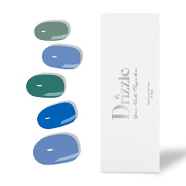 Drizzle Semi Cured Gel Nail Strips, Real Nail Polish Art Stickers (UV/LED Light Required), Glossy, Glitter, Solid Color, Full Nail Wraps Long Lasting, Nail Strips Decal for Women (Five Star)