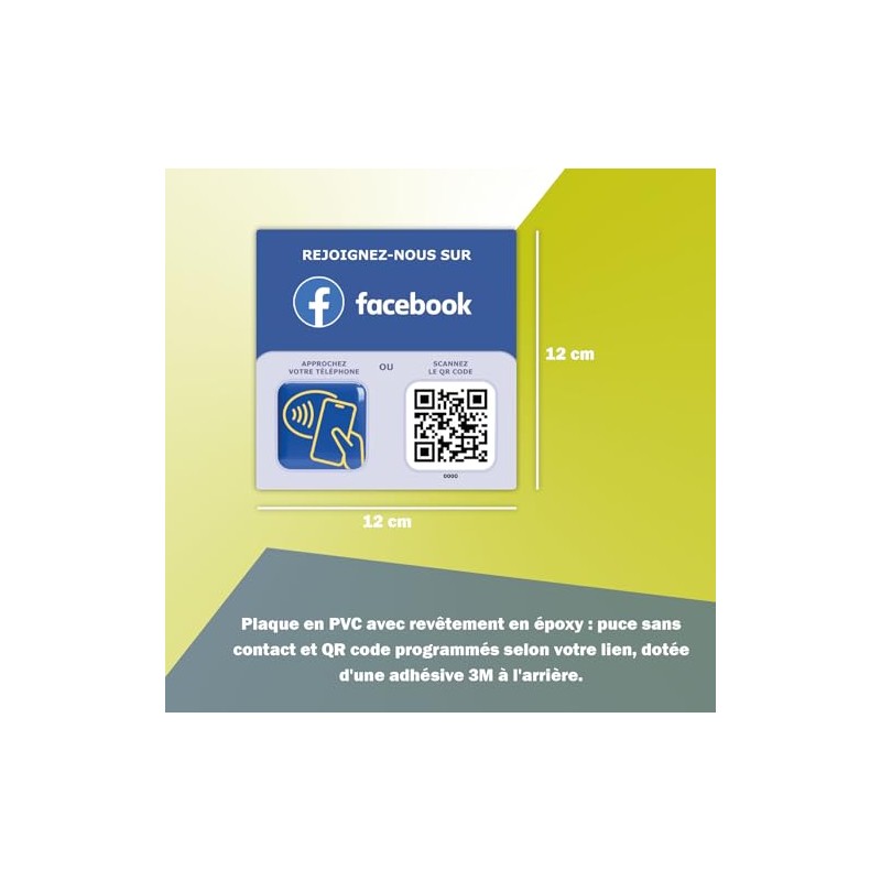 NFC and QR Code Sign 12 x 12 cm -