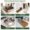 SYAOYI Bamboo Drawer Organizer - Kitchen Drawer Utensil Organizer Office