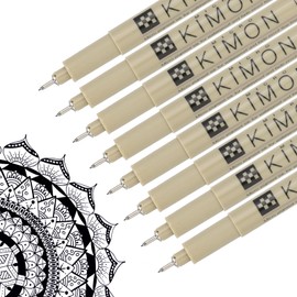 PATIKIL Micro Pen Fineliner Pens, 8Pcs 0.2mm Fine Point Drawing Pens Waterproof for Archival Artist Calligraphy Illustration Journaling Sketch, Black