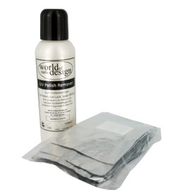 World of Nails-Design UV Nail Polish Remover Soak Off Gel Remover 100 ml PLus 50 Wraps/Pads, 1 Pack