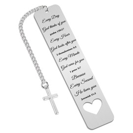 Bible Verse Metal Bookmark Gift - Christening Bookmarks Gifts for Women Men Inspirational Baptism Birthday Gift for Book Lovers Bookworms Book Club Religious Reading Gift