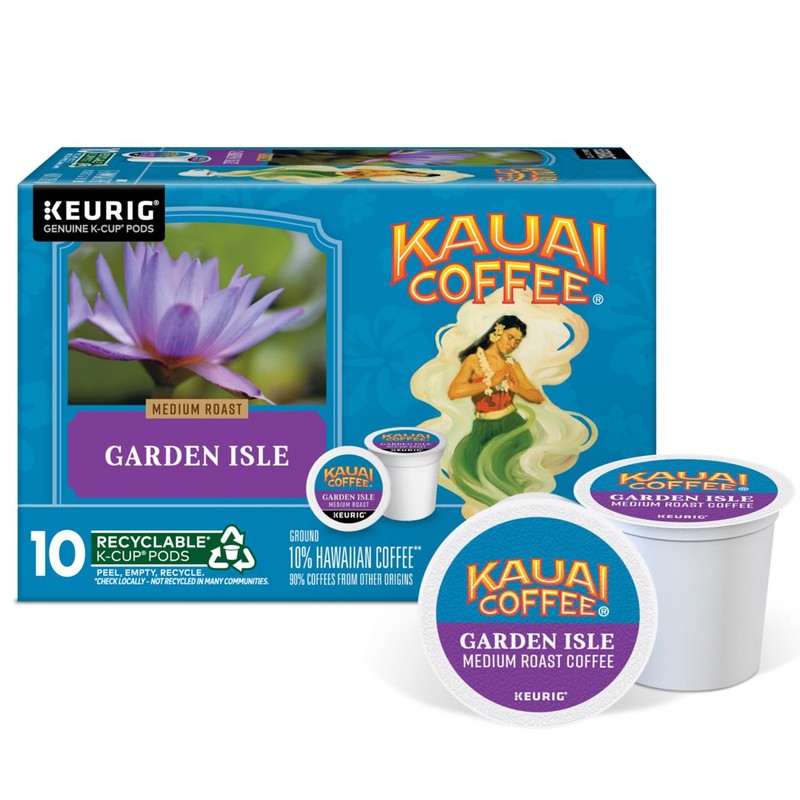 Kauai Coffee Garden Isle Medium Roast - Compatible with Keurig