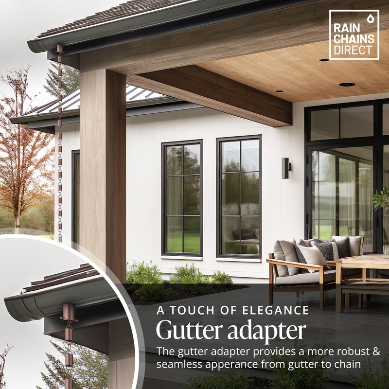 Rain Chains Direct - Rain Chain Gutter Adapter/Installer in Pure