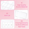 BQAN Clear Acrylic Nail Tool Box 4 Compartment Desktop Nail