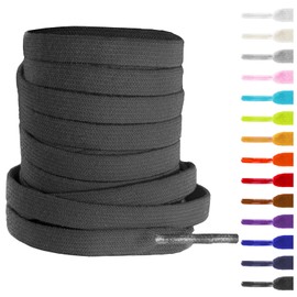 UamGlsob 5/16" Flat Elastic Shoe Lace, 36"-72" Length Stretch Shoelaces Strings Replacement Laces for High Top Sneakers (Black-01, 63''/160cm)