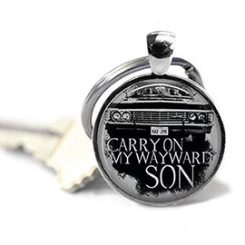 Supernatural '67 Impala Keychain Carry On My Wayward Son Handcrafted Pendant Fan Gift for Supernatural Lovers Cosplay Accessory Collector's Item