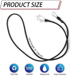 Bungee Cords with Carabiner Clips, 4PCS Black Bungee Ropes 40Inch Heavy Duty Elastic Rope Cord Multi-Purpose Elastic Bungee Straps for Motorcycle Car Trunks Bicycle Securing