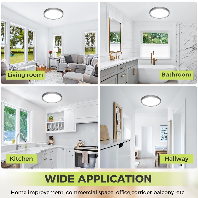 hepside LED Ceiling Light,3000K/4000K/6500K 3 Color Temperature, Waterproof IP54 LED