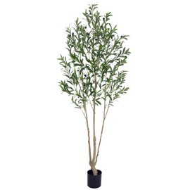 6ft Faux Olive Tree, Fake Olive Tree with Realistic Trunk and Lifelike Fruits, Olive Trees Artificial Indoor for Home House Office Living Room Décor