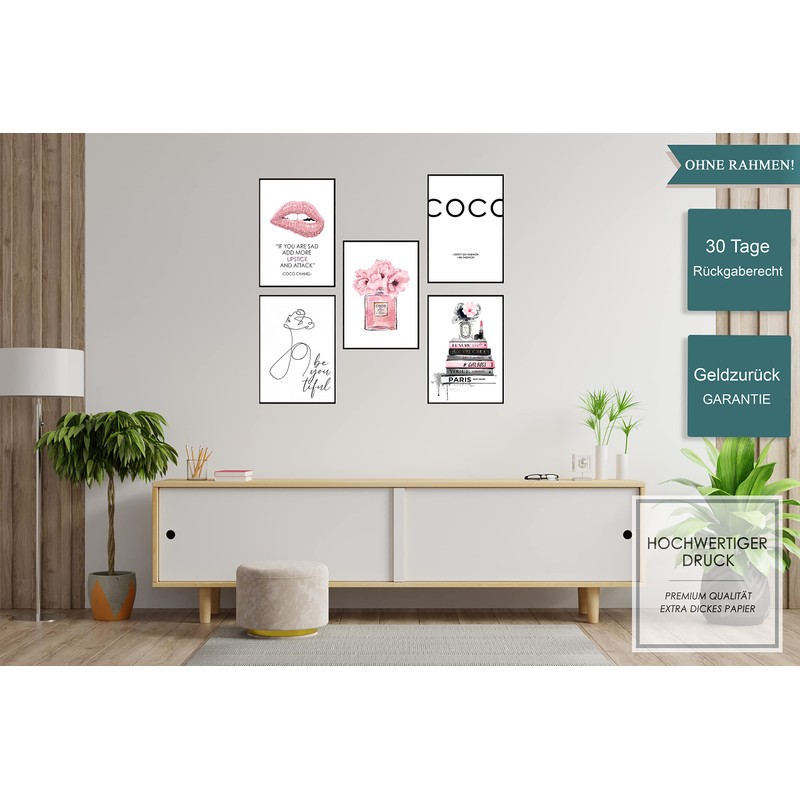 Postertech® Premium Poster Set, 5 Pictures as Stylish Wall Decoration,