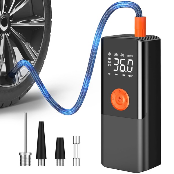Hajomel Tire Inflator Portable Air Compressor- Tire Pump with Gauge/Light