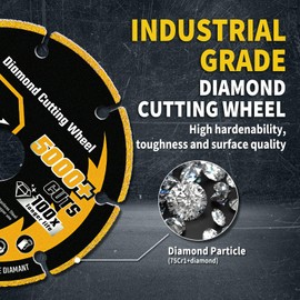Revvstark 4 1/2 Inch Cut Off Wheel Diamond Cutting Wheel 4 1/2 Inch with 7/8" Arbor, Angle Grinder Cutting Disc for Metal with 5000+ Cuts on Rebar, Steel, Iron and INOX