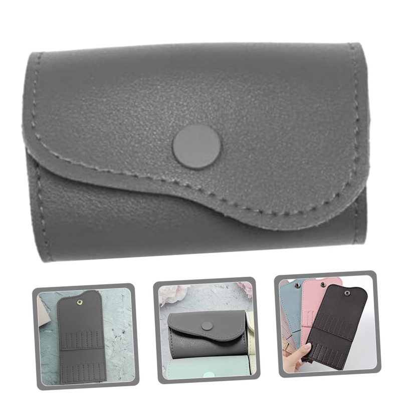 SAFIGLE 16Holes Nail Drill Bits Holder Portable Storage Bag for