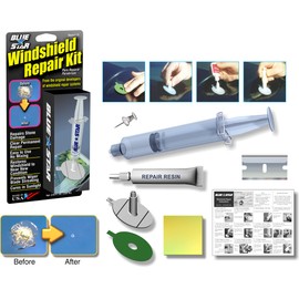Blue Star Windshield Do It Yourself Windshield Repair Kit Resin, Glass Repair KIT Stone Damage CHIP Model # 777 Prevent Stone Damage Repair, Autoglass Chips and Cracks. Made in USA
