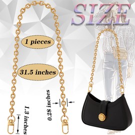 Chewarelly Chewarelly 1 Pcs Purse Chain Strap Cross Body Chain Strap Replacement Chain for Handbag Shoulder Bag Purse(31.5 Inches/80cm-O Chain 0.28 Inch, Gold)