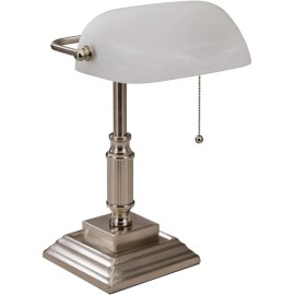 V-Light V- Light White Shade LED Desk Lamp, Vintage Lamp, Study Lamp, or Reading Light