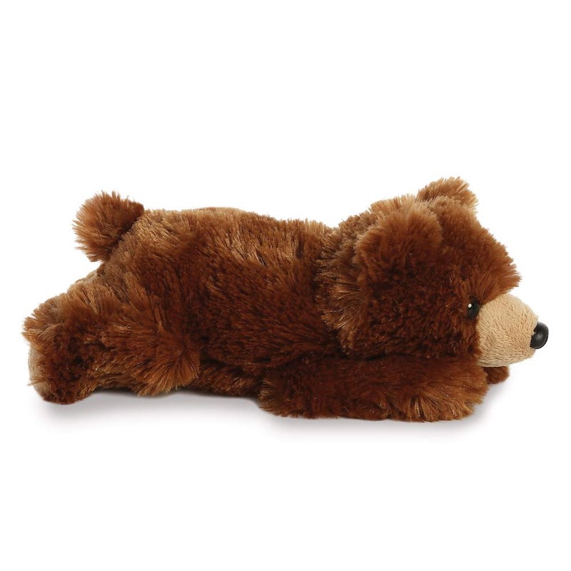 AURORA, 31740 Mini Flopsie Grizzly Bear 8" Plush Toy, Brown