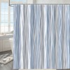 Moonslim Blue Grey Ombre Shower Curtain, Modern Wavy Abstract Striped