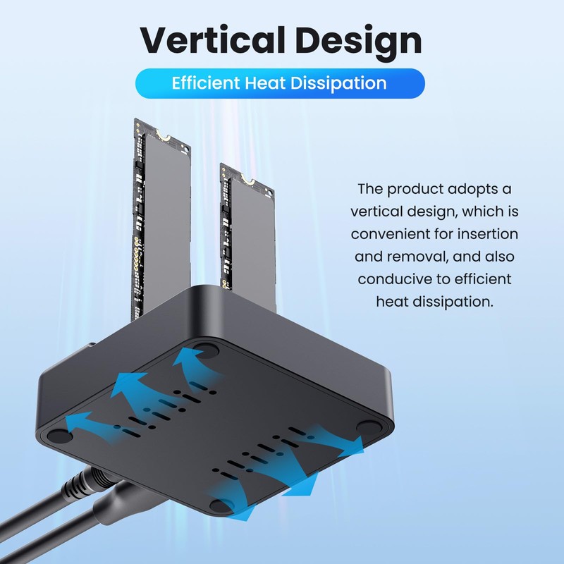 Dual Bay NVMe SSD Cloner Duplicator - 20Gbps USB 3.2