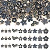 FASHEWELRY 100Pcs Enamel Black Flower Charms Bulk Assorted Gold Plated