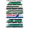 Burlington Northern Locomotives Set of 6 magnets Andy Fletcher