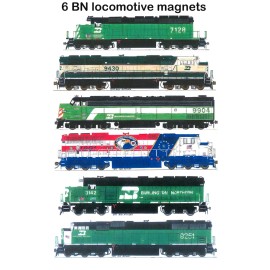 Burlington Northern Locomotives Set of 6 magnets Andy Fletcher
