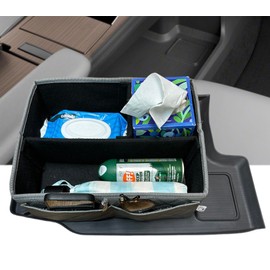 EMZ Pu Leather Lower Center Console Storage Box Organizer for Toyoya Sienna 2021 2022 2023 2024 2025 (gray)