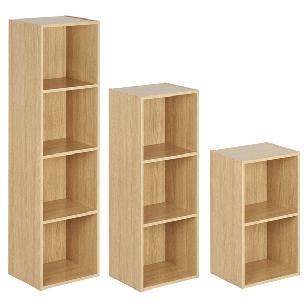 Hartleys Wooden Oak Effect Cube Storage Unit - Choice of Size