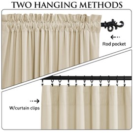 StangH Beige Cream Velvet Curtains for Bedroom Luxury Privacy Thermal Insulated Window Drapes for Dining Room Nursery Kids Home Decor, W52 x L84, 2 Panels
