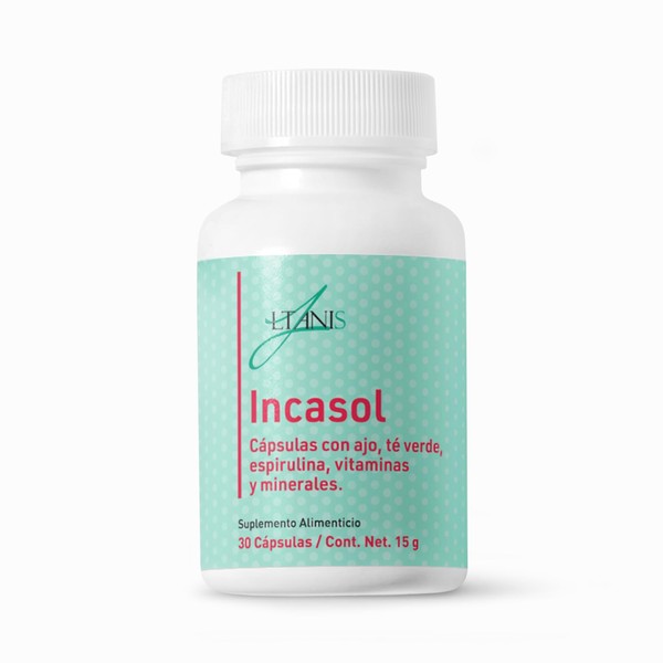Ltanis Incasol Vitality Boost -Suplemento Para Presión Arterial - Suplemento Natural de Bioflavonoides con Ajo, Té Verde, Espirulina y Vitaminas & Minerales Esenciales - 30cap.