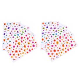 WOONEKY 8pcs Nail Art Stickers Elegant Flower Design Decals for Manicure for Natural False Mixed Patterns for Personal Salon Use
