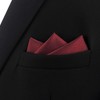 SHLAX&WING Solid Red Wedding Silk Tie Set, Men's, Pocket Square,