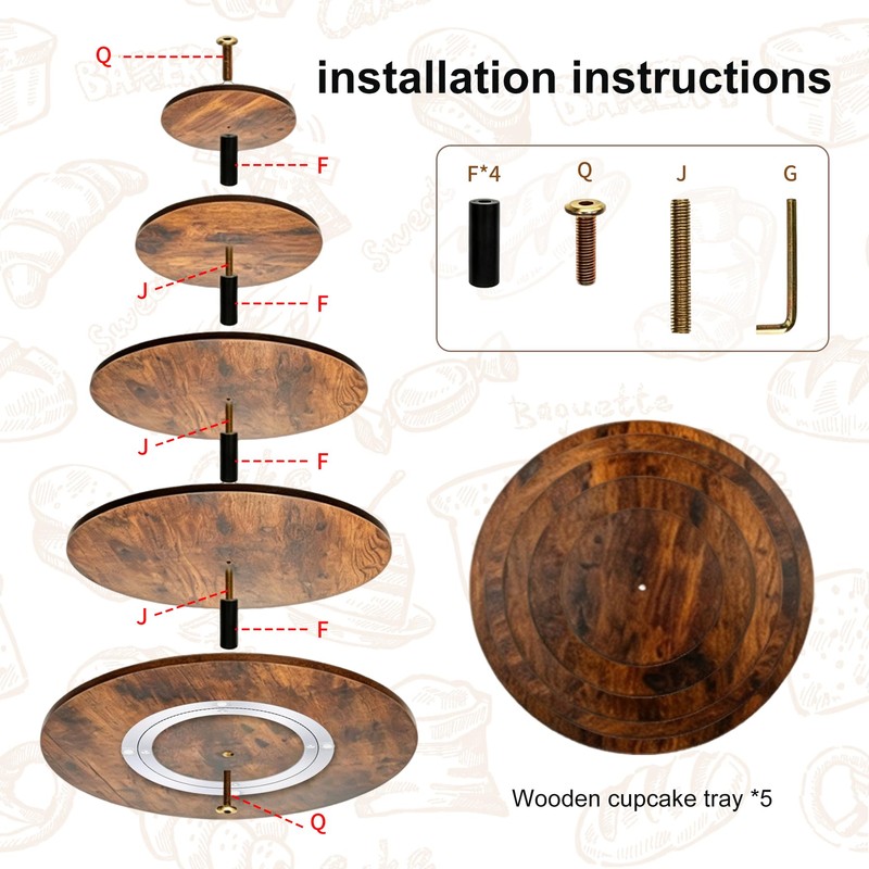 Cupcake Stand 5Tier Round Rustic Cupcake Stand Holds